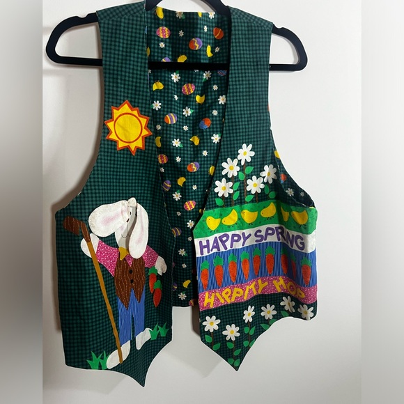 Vintage Jackets & Blazers - Vintage 1990s Handmade Easter Vest